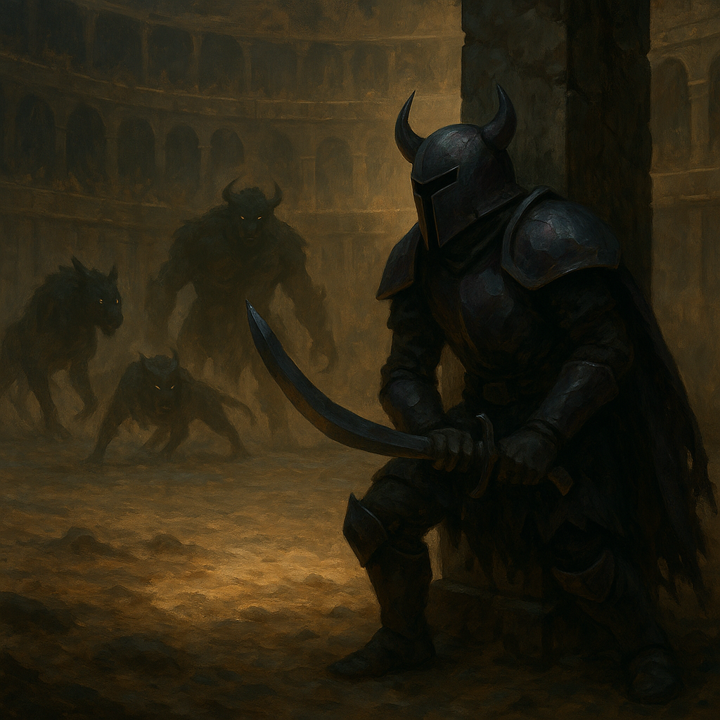 OSRS Colosseum on a Shoestring: Budget Gear, Pillar Play, and a Clean Soul Kill - Void-armored fighter holds position and readies the Arkan blade