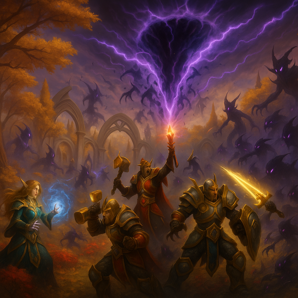 WoW Midnight Patch 12.0.5 Overview: Void Assaults, Ritual Sites, Void Forge, and More - Heroes repel Void creatures during the first zone assault