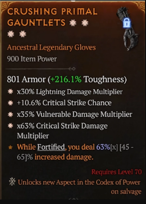 Crushing Primal Gauntlets