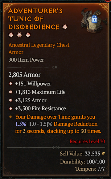 Adventurer's Tunic of Disobedience