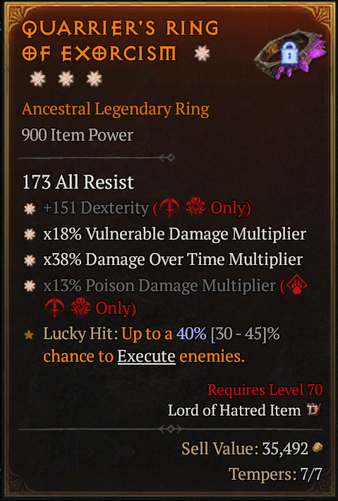 Quarrier's Ring of Exorcism
