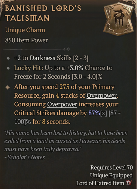 Banished Lord's Talisman